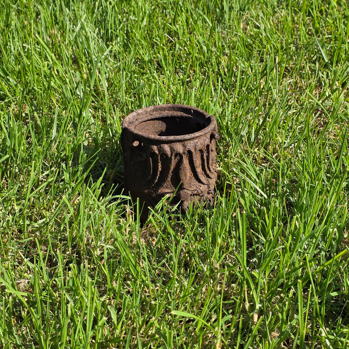 Antique Ornate Cast Iron Column Post Sleeve Wrap Floral Architectural Salvage