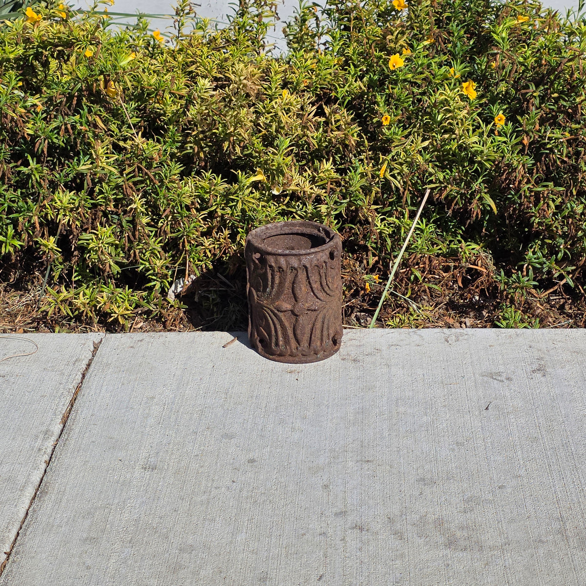 Antique Ornate Cast Iron Column Post Sleeve Wrap Floral Architectural Salvage