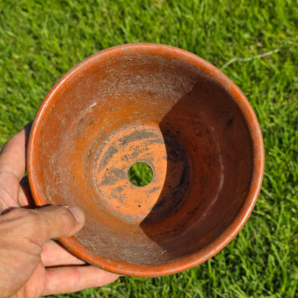 Vintage Terracotta Clay Planter Pot Ribbed Fluted Orange Garden Flower 6"