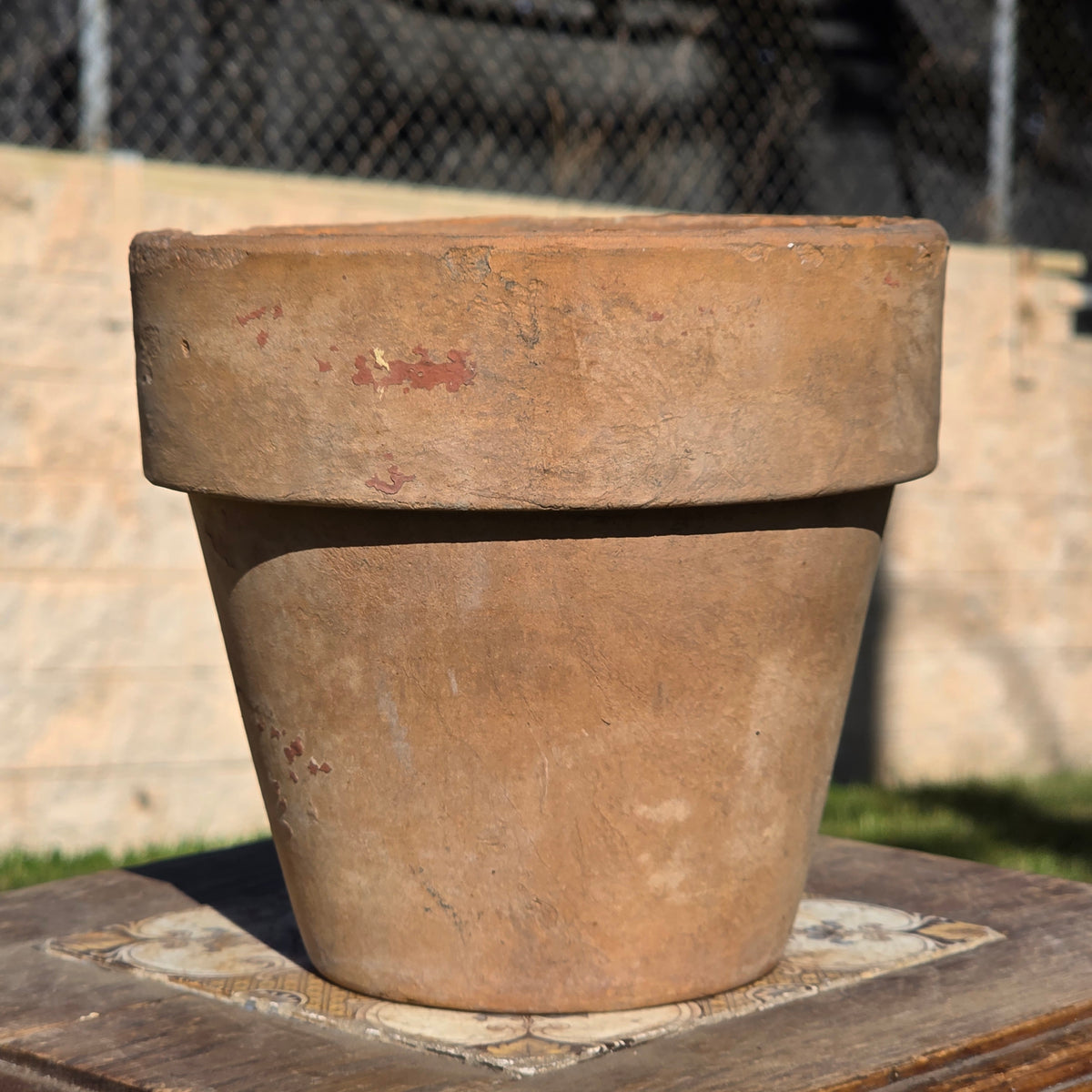 Antique Catalina Island Pottery Terracotta Flower Pot 6" Toyon Red Clay CA 1920s
