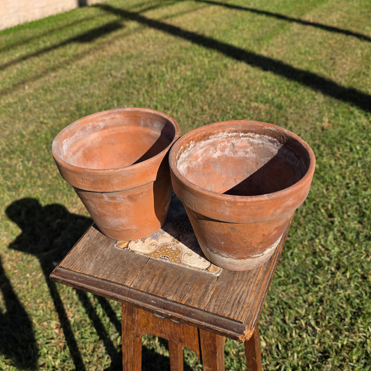 Vintage Euganea Vasi Italy Terracotta Planter Pot Set EV 16 Aged Clay Flowerpot