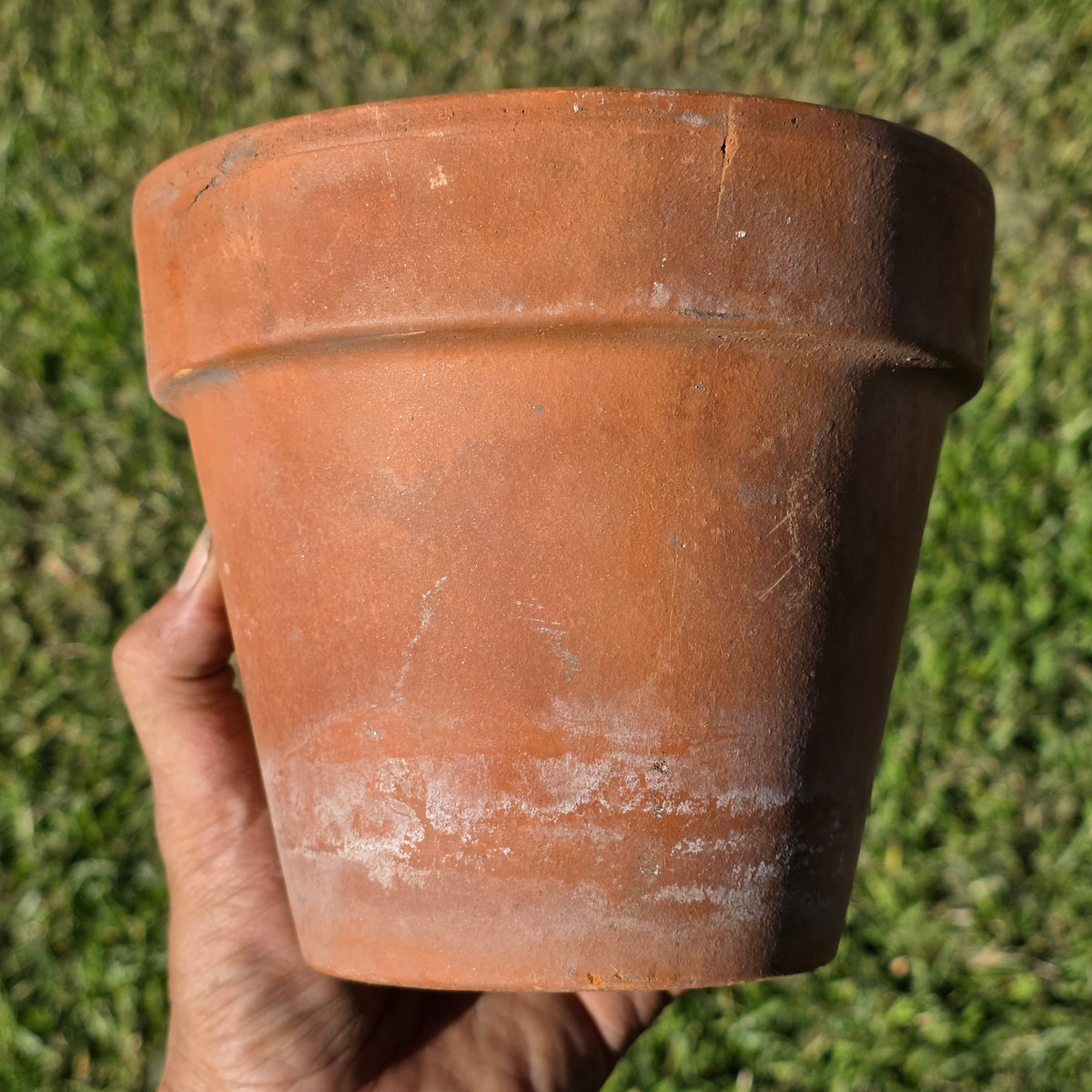 3 Vtg Euganea Vasi Italy Terracotta Planter Pot Lot EV 16 Aged Clay Flowerpot