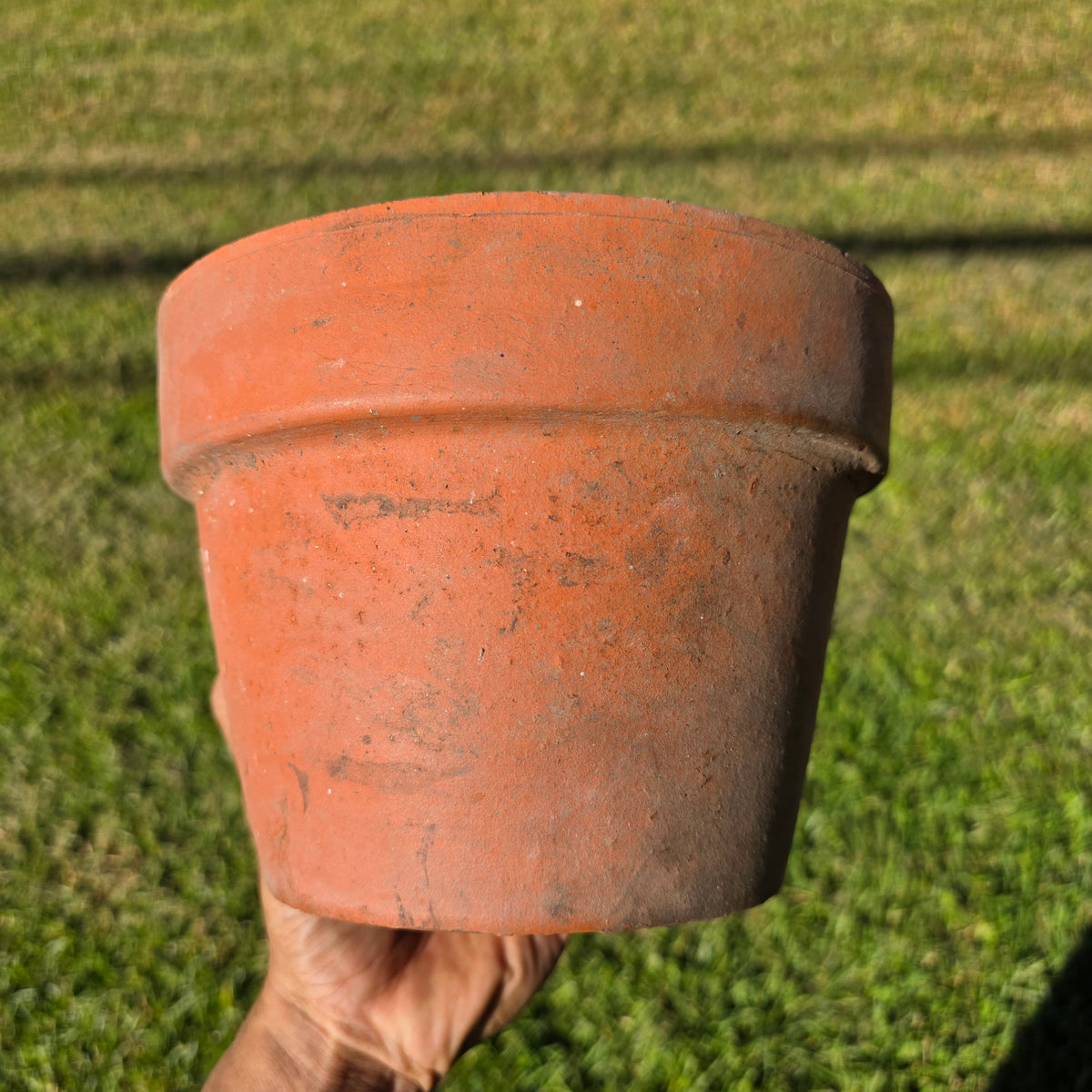 Vintage Terracotta Clay Flower Pots Set of 2 Aged Weathered Garden Planters 7"