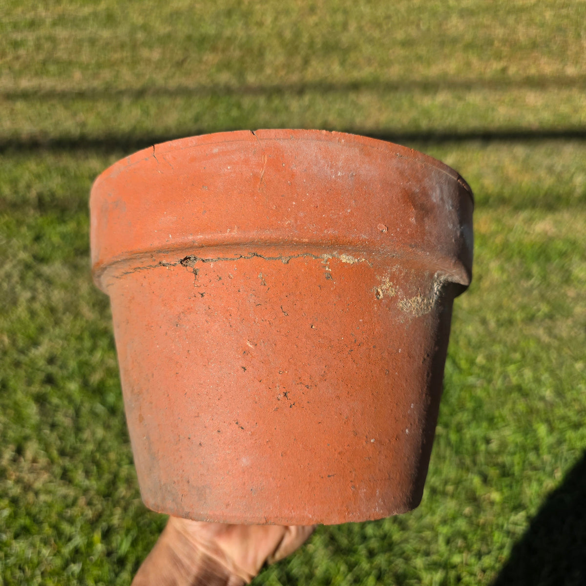 Vintage Terracotta Clay Flower Pots Set of 2 Aged Weathered Garden Planters 7"