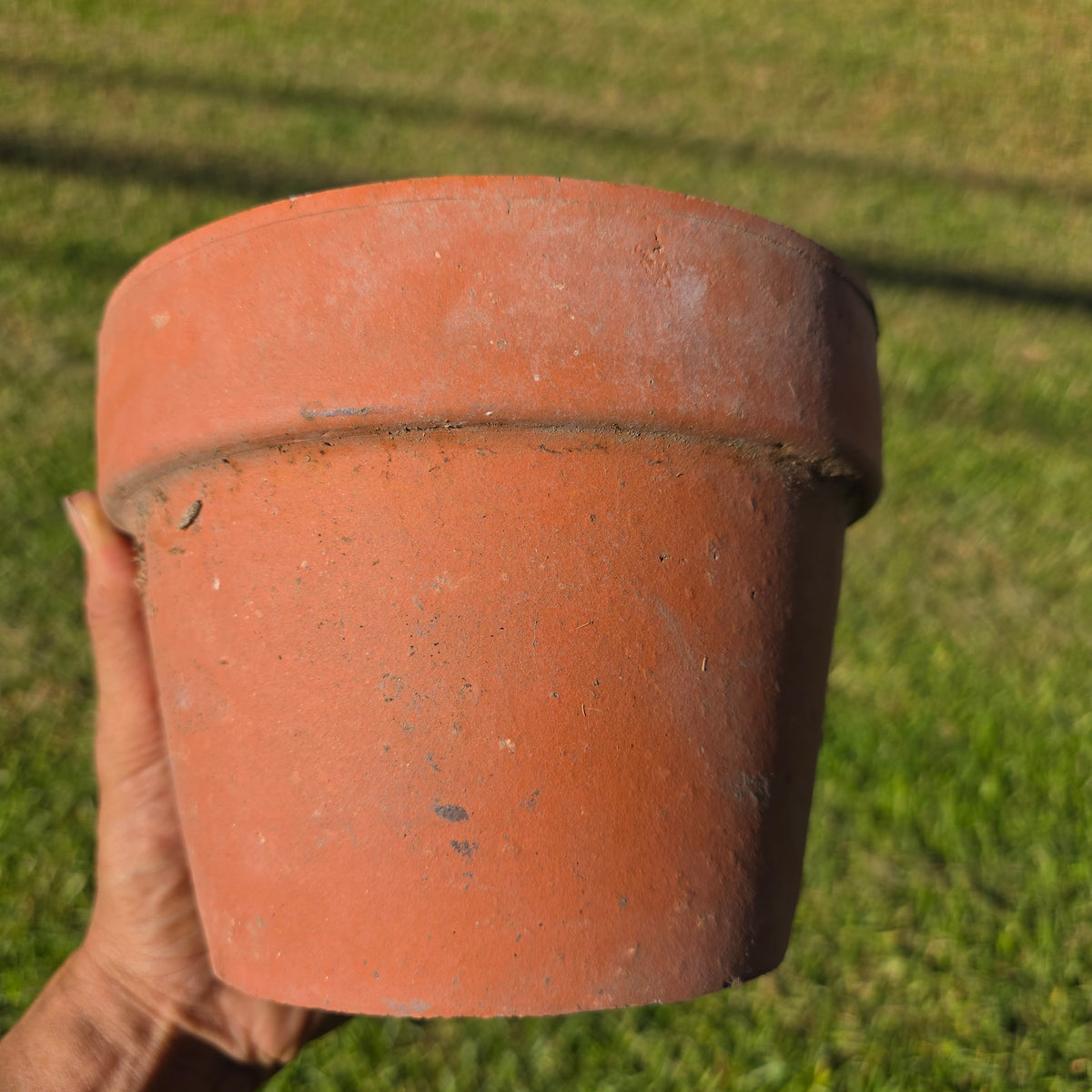 Vintage Terracotta Clay Flower Pots Set of 2 Aged Weathered Garden Planters 7"
