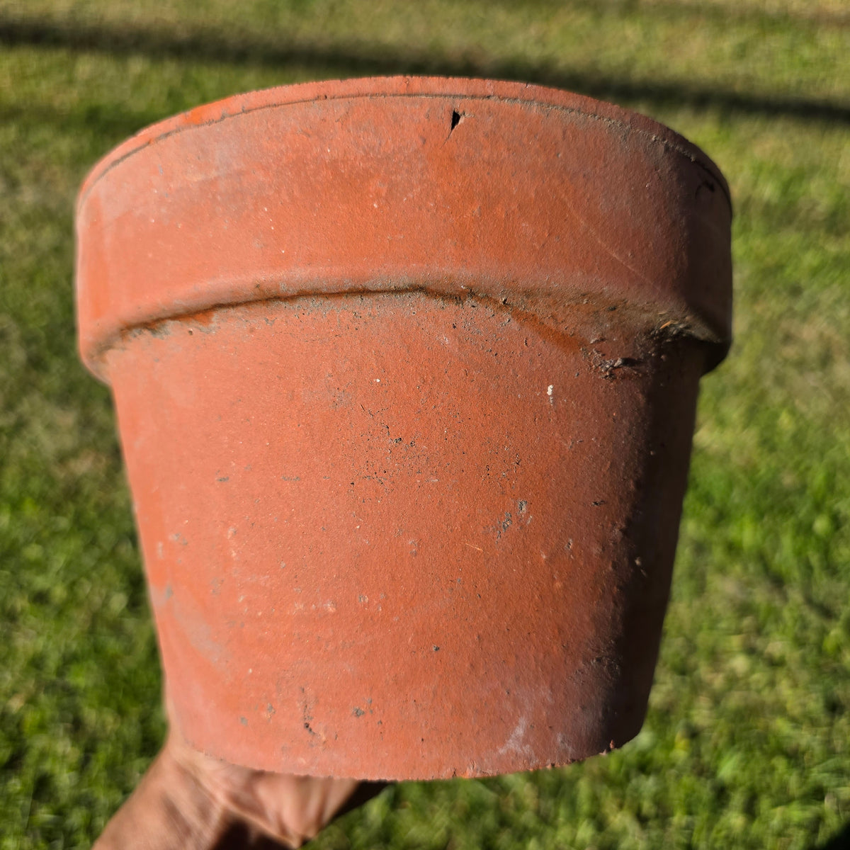 Vintage Terracotta Clay Flower Pots Set of 2 Aged Weathered Garden Planters 7"