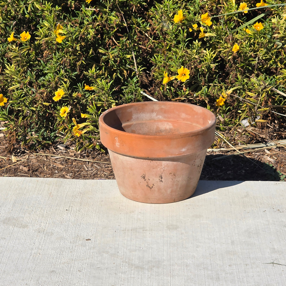 Vintage Deroma Italy Terracotta Flower Pot 8.5" Aged Clay Garden Planter No 20