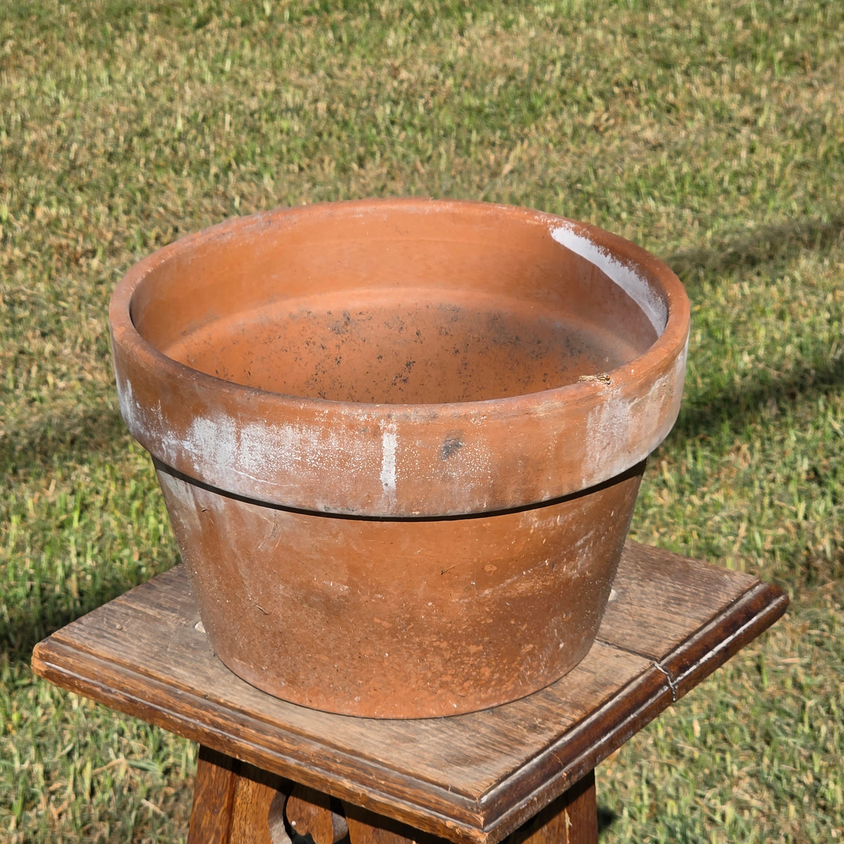 Vintage Italy Terracotta Flower Pot 10.5" Large Aged Clay Planter Patina No 27