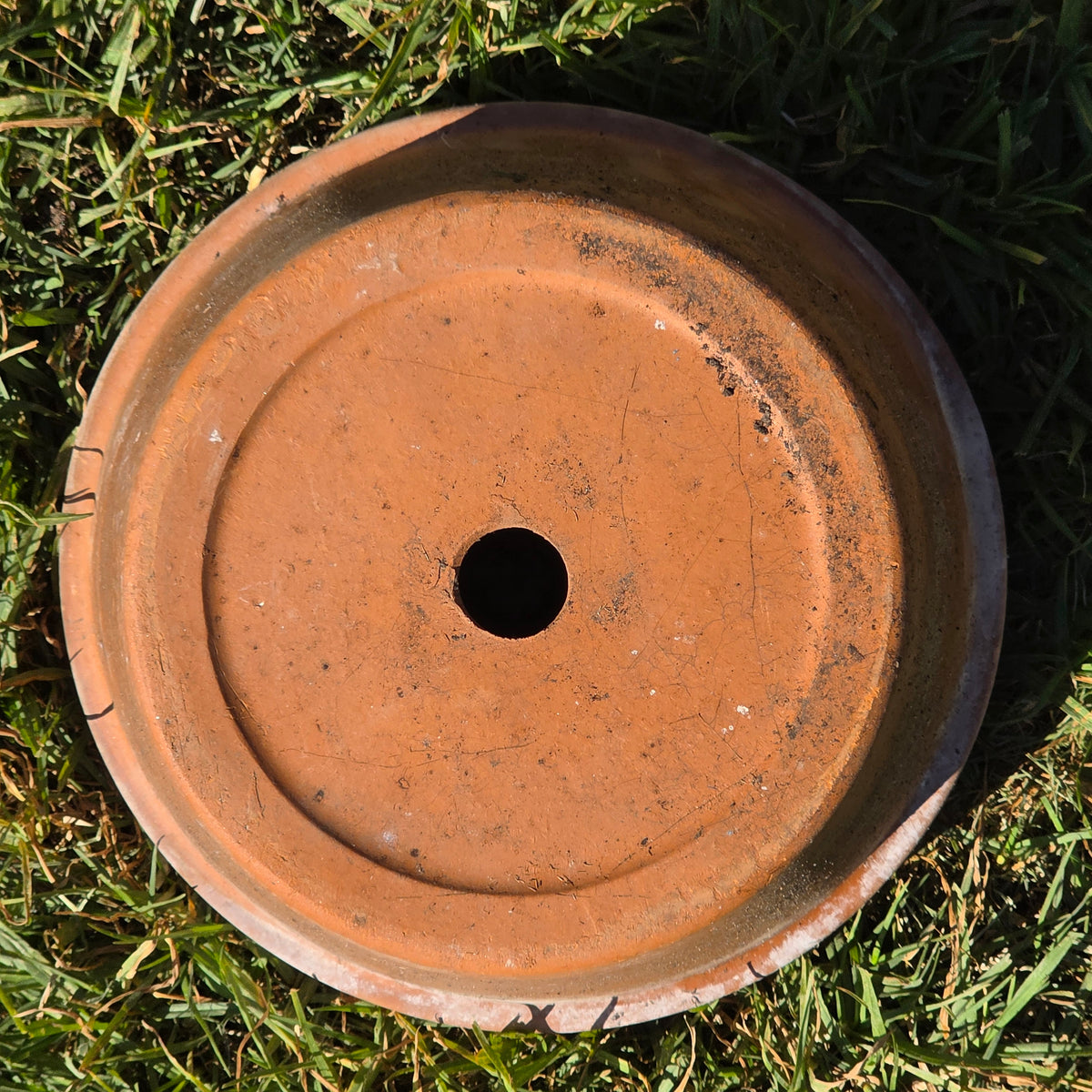 Vintage Italy Terracotta Flower Pot 10.5" Large Aged Clay Planter Patina No 27