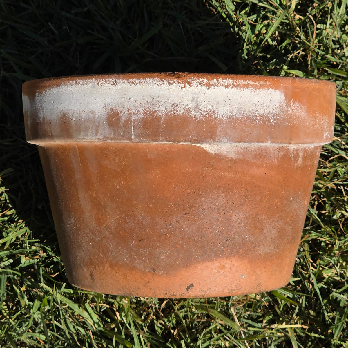Vintage Italy Terracotta Flower Pot 10.5" Large Aged Clay Planter Patina No 27