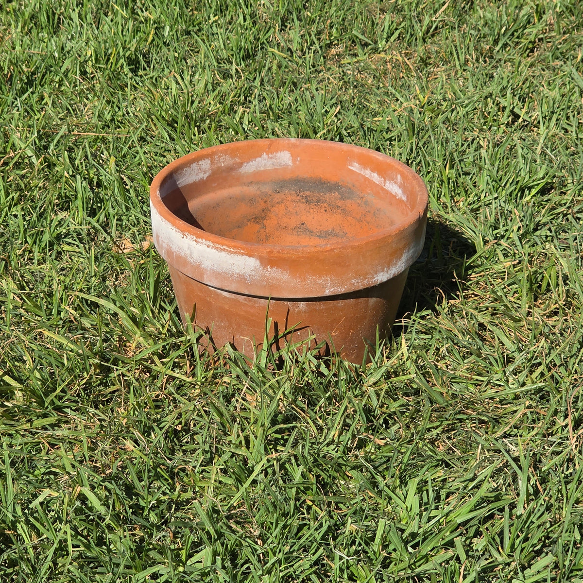 Vintage Italy Terracotta Flower Pot 10.5" Large Aged Clay Planter Patina No 27