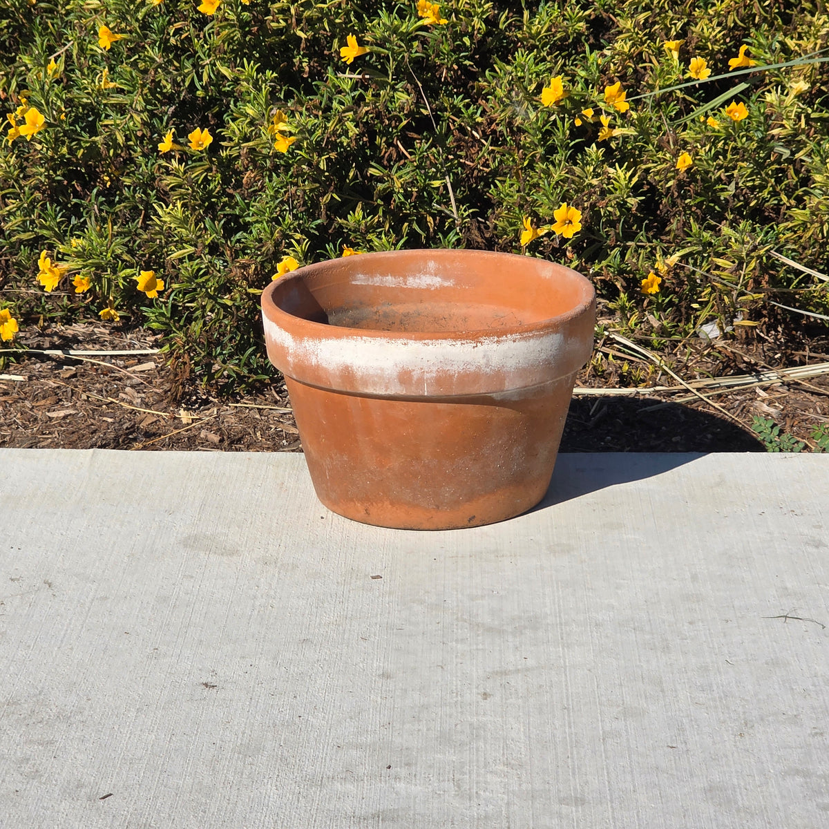 Vintage Italy Terracotta Flower Pot 10.5" Large Aged Clay Planter Patina No 27