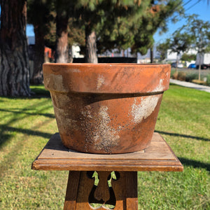 Vintage Italy Terracotta Flower Pot 10.5" Large Aged Clay Planter Patina No 27