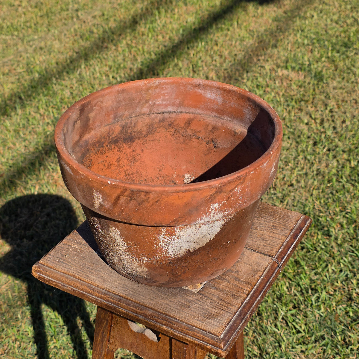 Vintage Italy Terracotta Flower Pot 10.5" Large Aged Clay Planter Patina No 27