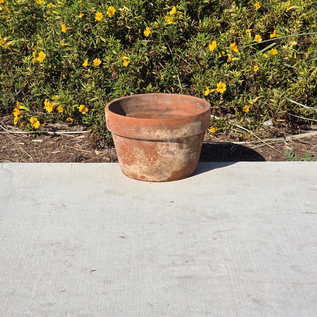 Vintage Italy Terracotta Flower Pot 10.5" Large Aged Clay Planter Patina No 27