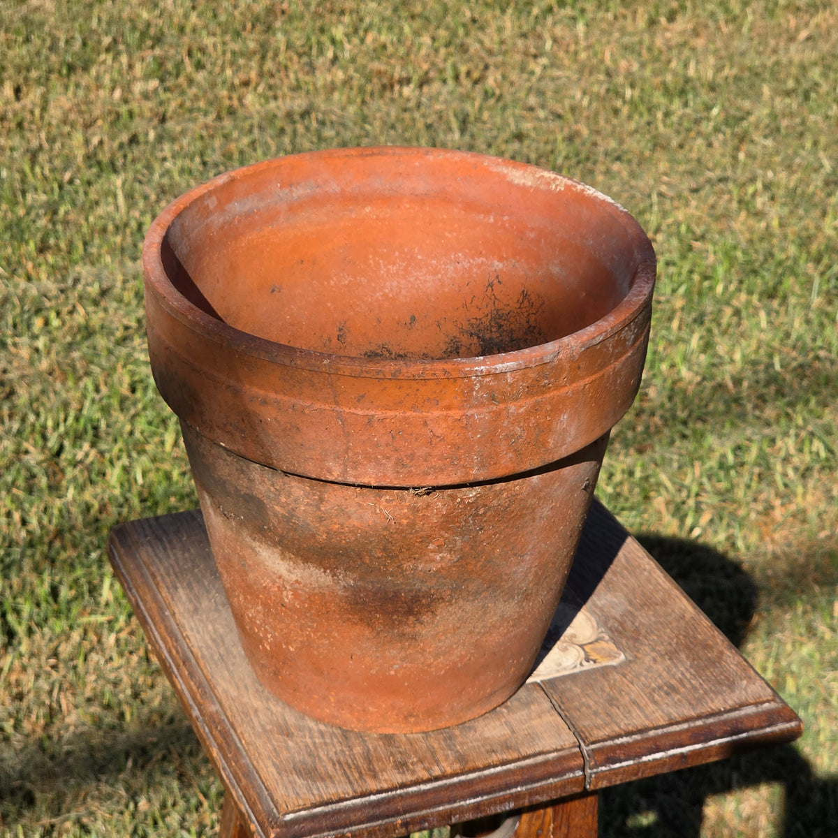 Vintage Terracotta Plant Pot 9" Weathered Clay Planter Garden Flower Aged Heavy