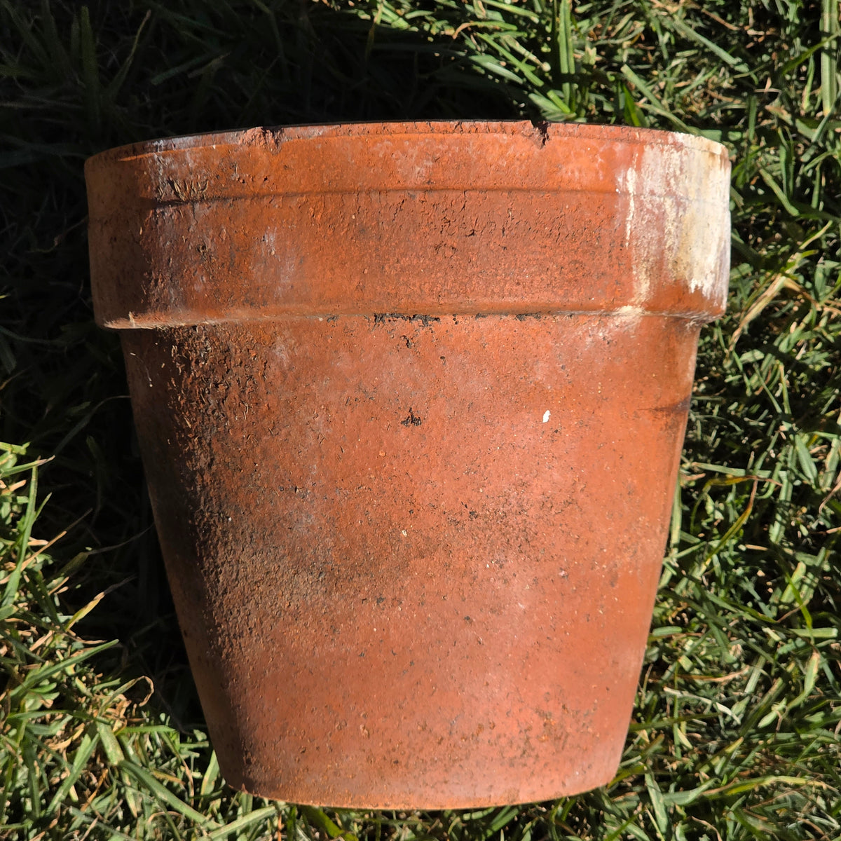 Vintage Terracotta Plant Pot 9" Weathered Clay Planter Garden Flower Aged Heavy
