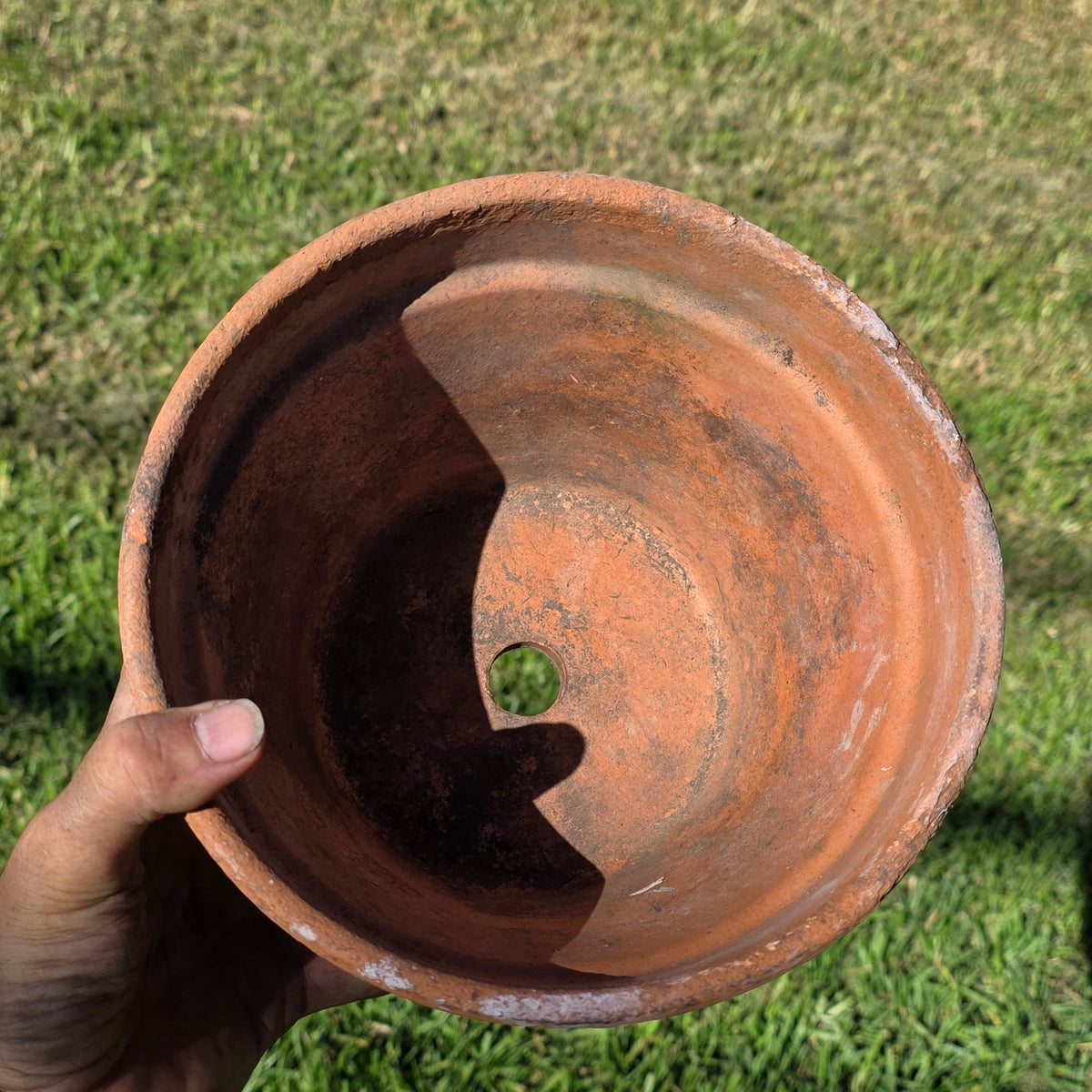 Set of 2 Vintage DeRoma Terracotta Pot 8.5" Italy Clay Planter Garden Aged Pair