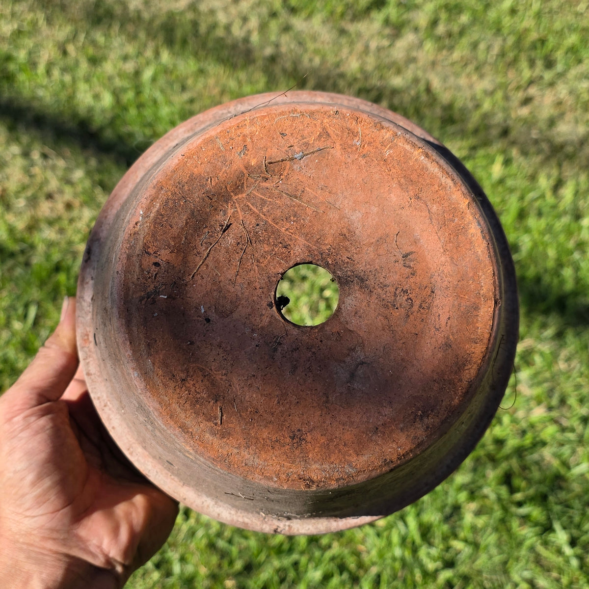 Set of 2 Vintage DeRoma Terracotta Pot 8.5" Italy Clay Planter Garden Aged Pair