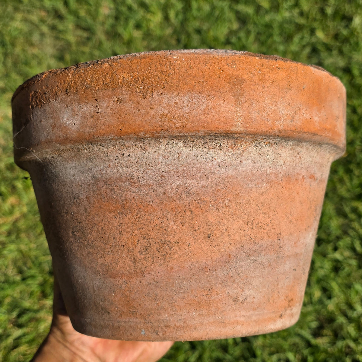 Set of 2 Vintage DeRoma Terracotta Pot 8.5" Italy Clay Planter Garden Aged Pair