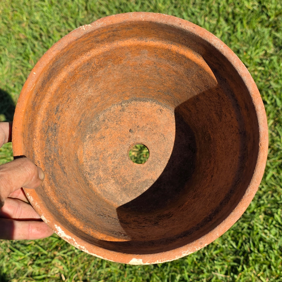Set of 2 Vintage DeRoma Terracotta Pot 8.5" Italy Clay Planter Garden Aged Pair