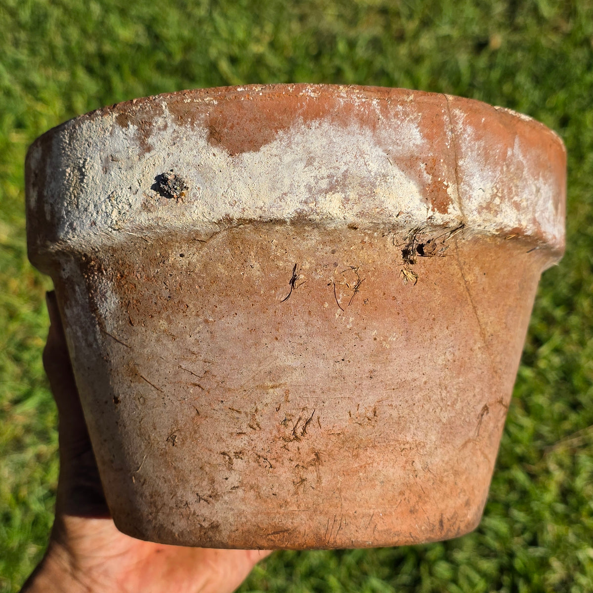 Set of 2 Vintage DeRoma Terracotta Pot 8.5" Italy Clay Planter Garden Aged Pair