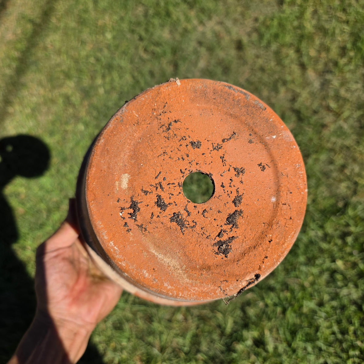 Set of 2 Vintage EV Italy Terracotta Pot 8.75" Clay Planter Garden Aged Pair