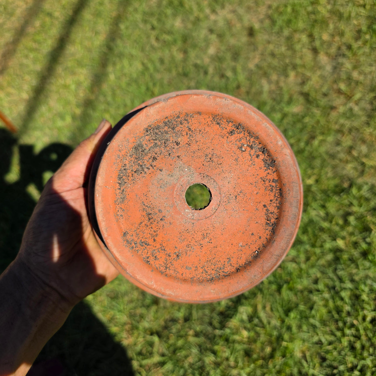 Vtg Terracotta Shallow Bowl Pot 6.5" Clay Planter Succulent Cactus Garden Aged