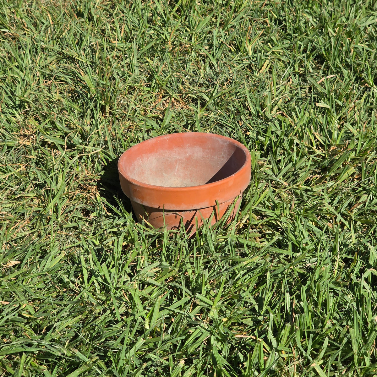 Vtg Terracotta Shallow Bowl Pot 6.5" Clay Planter Succulent Cactus Garden Aged