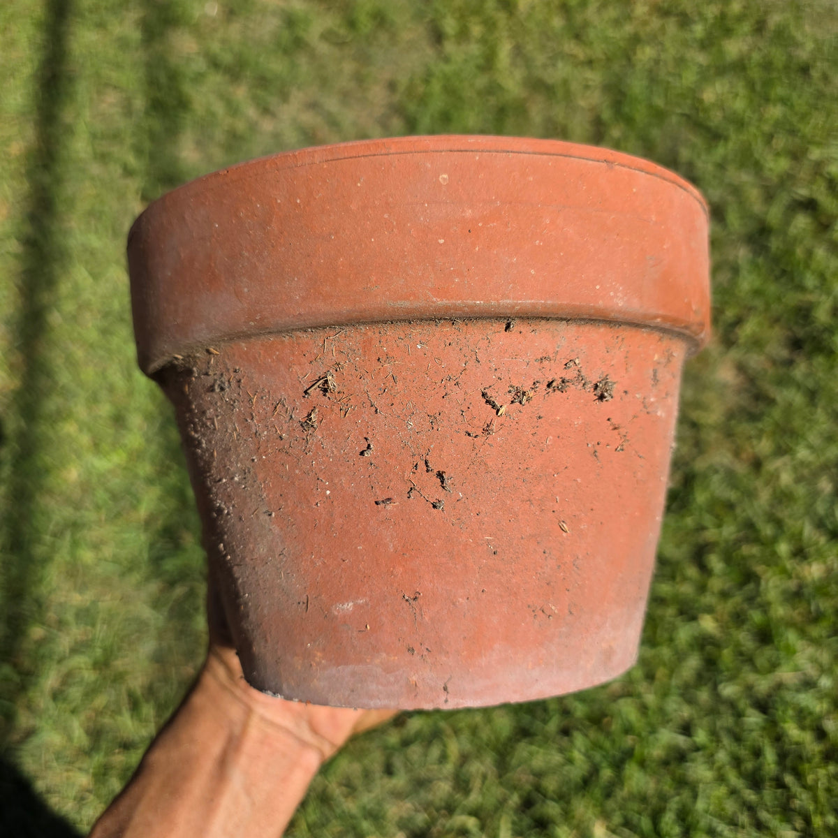 Vtg Terracotta Color Thick Round Flower Pot Heavy Composite Planter Garden 7.5"