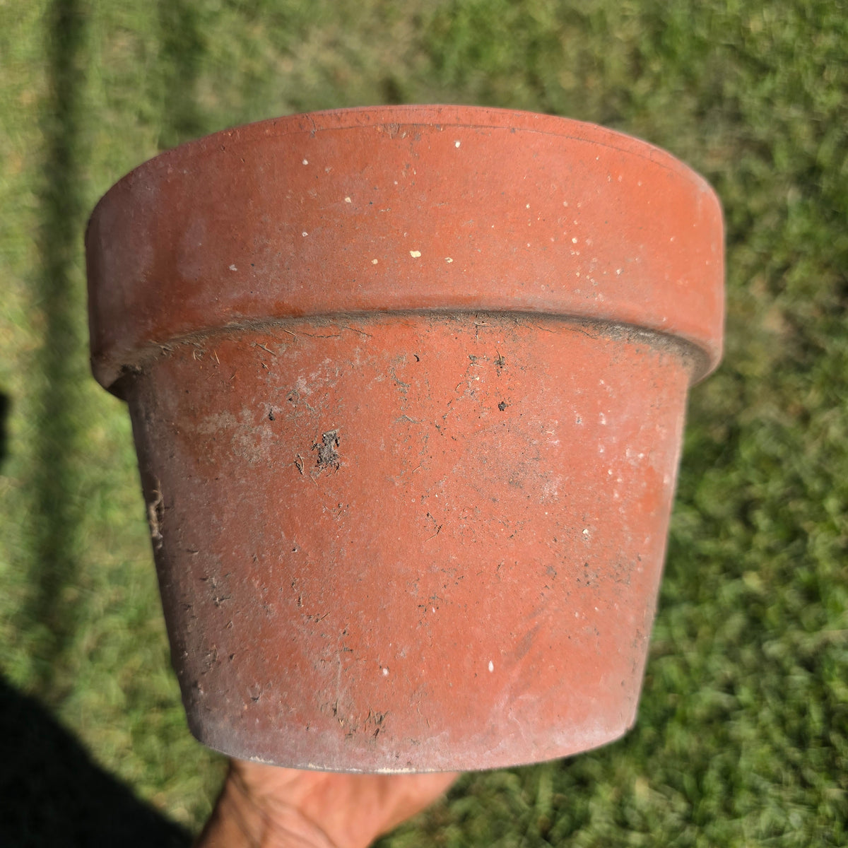Vtg Terracotta Color Thick Round Flower Pot Heavy Composite Planter Garden 7.5"