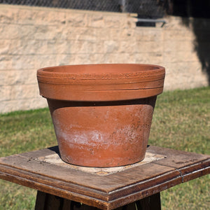Vintage Terracotta Color Thick Wall Flower Pot Heavy Composite Round Planter 8"