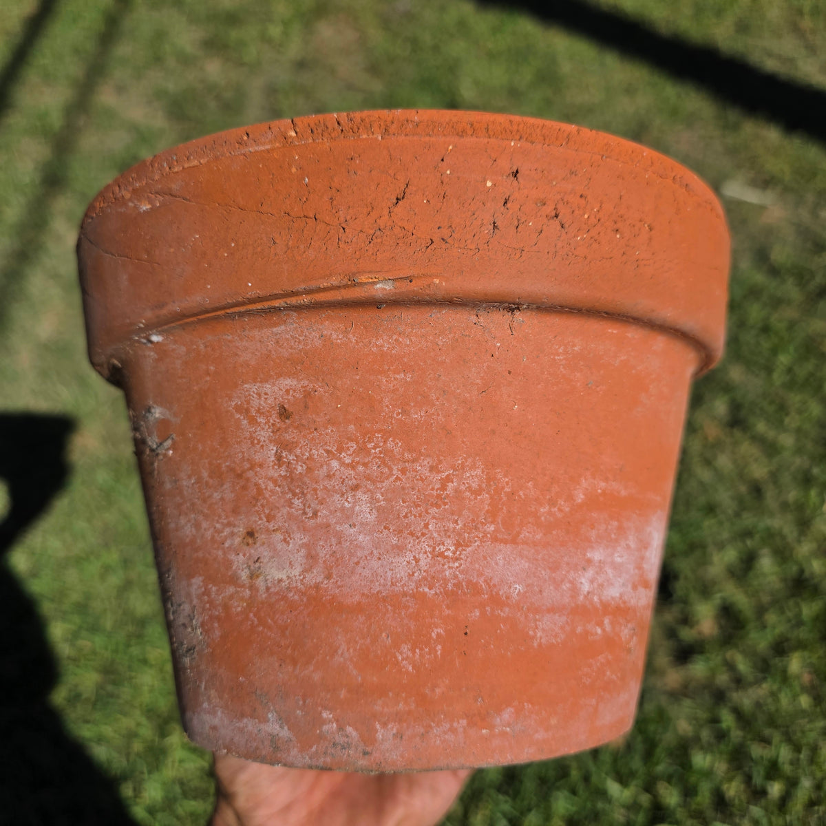 Vintage Terracotta Color Thick Wall Flower Pot Heavy Composite Round Planter 8"