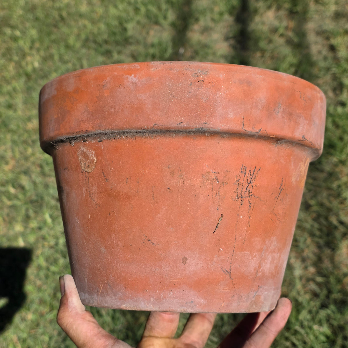 Vtg Vaserie Trevigiane Terracotta Flower Pot Italy Signed Round Planter 21 8"