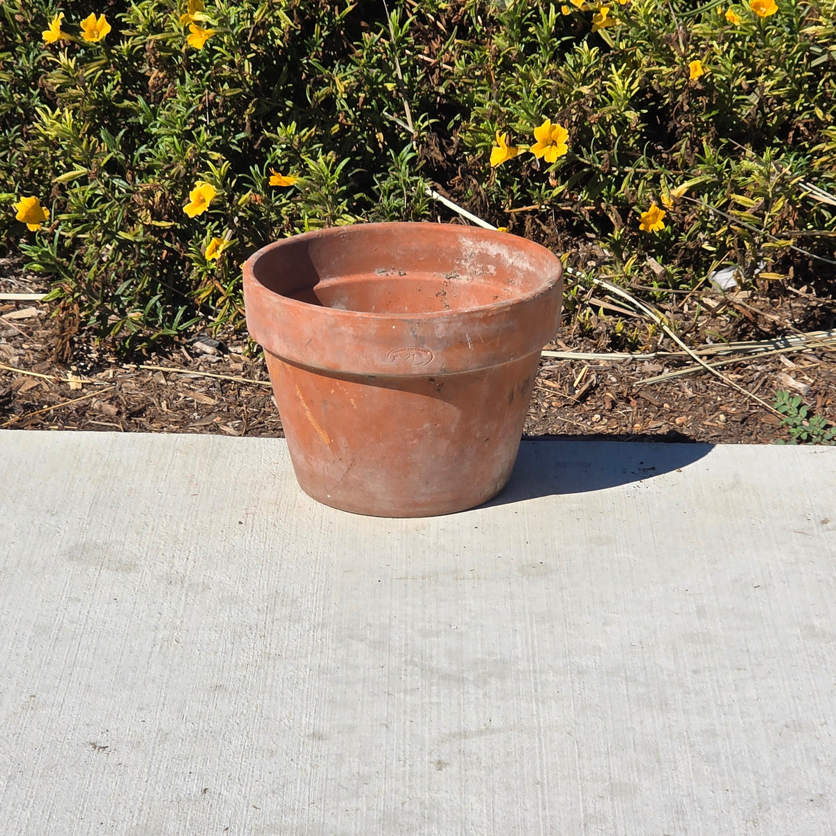 Vtg Vaserie Trevigiane Terracotta Flower Pot Italy Signed Round Planter 21 8"