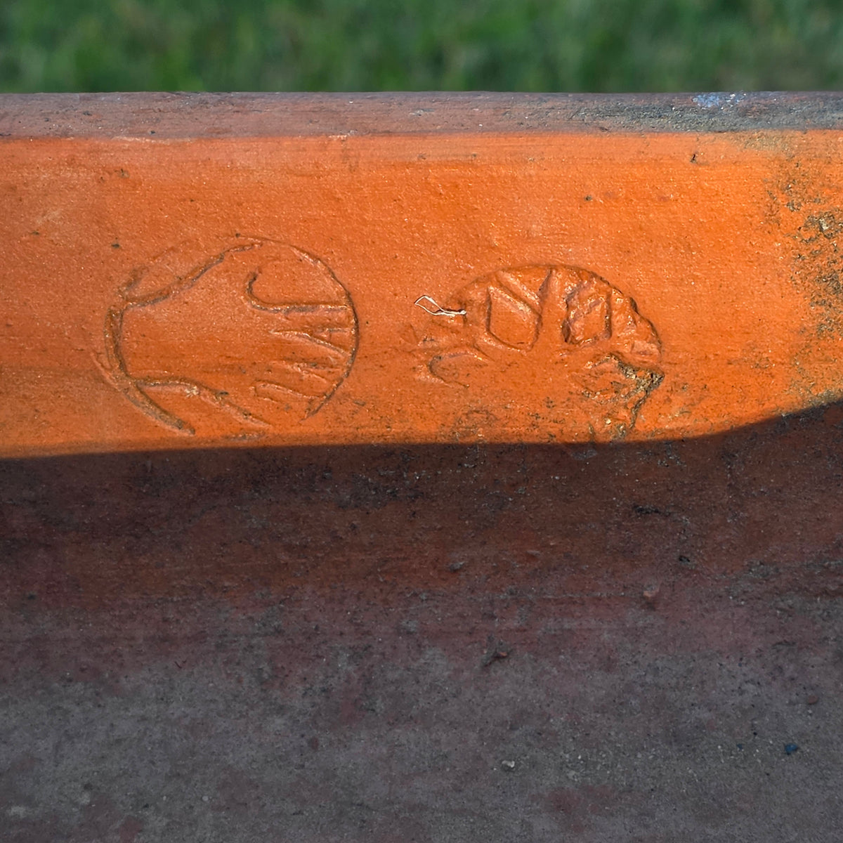 Vtg Terracotta Bonsai Pot Square Clay Planter Hand Tree Maker Mark Garden 10"