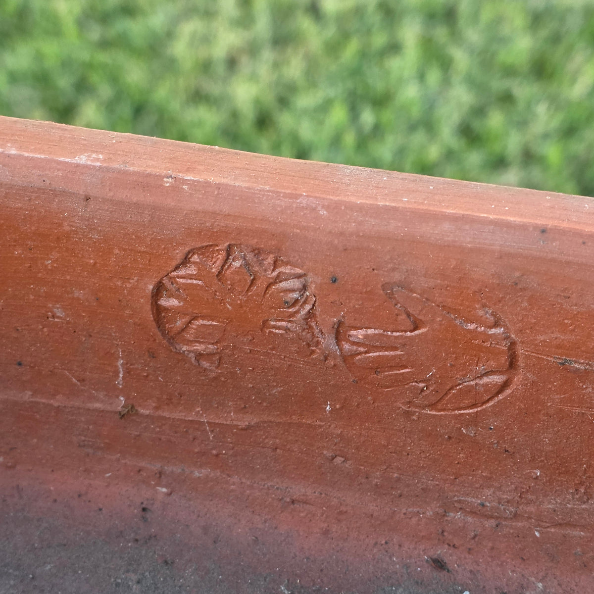 Vtg Terracotta Bonsai Pot Square Clay Planter Hand Tree Maker Mark Garden 10"