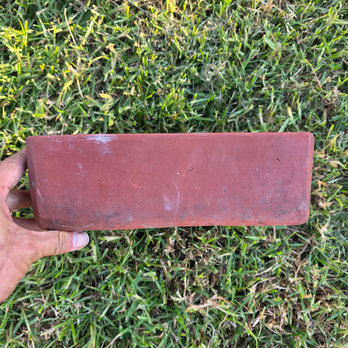 Vtg Terracotta Bonsai Pot Square Clay Planter Hand Tree Maker Mark Garden 10"
