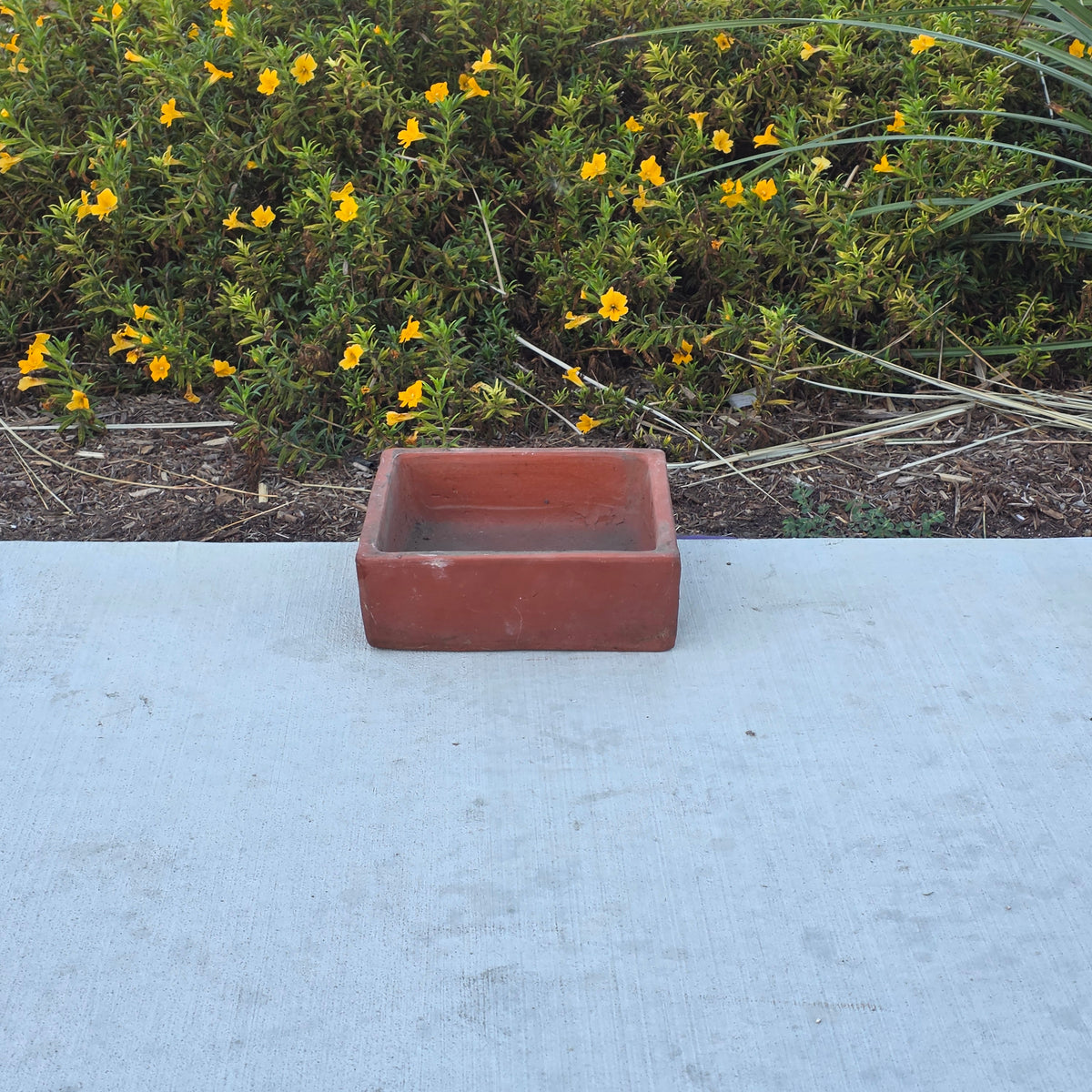 Vtg Terracotta Bonsai Pot Square Clay Planter Hand Tree Maker Mark Garden 10"