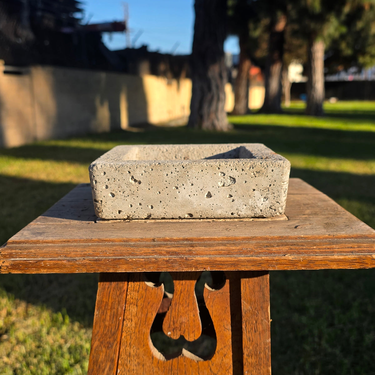 Vintage Concrete Trough Planter Set Brutalist Cement Succulent Pot Rectangular