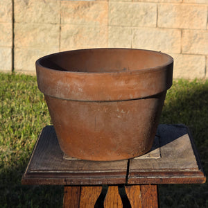 Vtg Terracotta Azalea Pot Flat Rim Clay Planter Semi Shallow Squat Garden 8.5x6