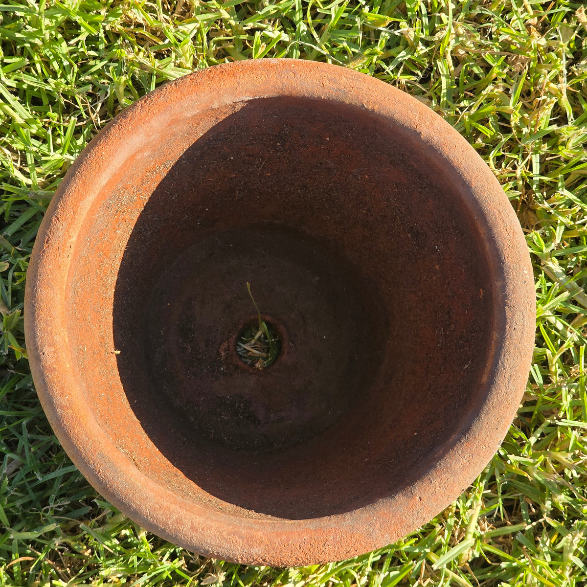 Vintage Mexican Terracotta Planter Pot Rustic Clay Flower Swag 10" x 8" Mid Size