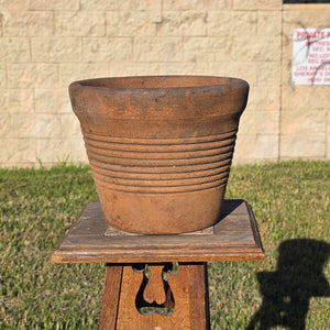 Vintage Italian Style Terracotta Ribbed Planter 10" Clay Garden Flower Pot Heavy