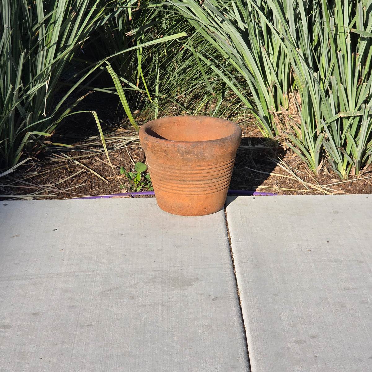 Vintage Italian Style Terracotta Ribbed Planter 10" Clay Garden Flower Pot Heavy