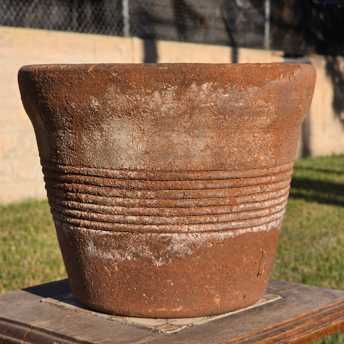 Vintage Italian Style Terracotta Ribbed Planter 10" Clay Garden Flower Pot 10lb
