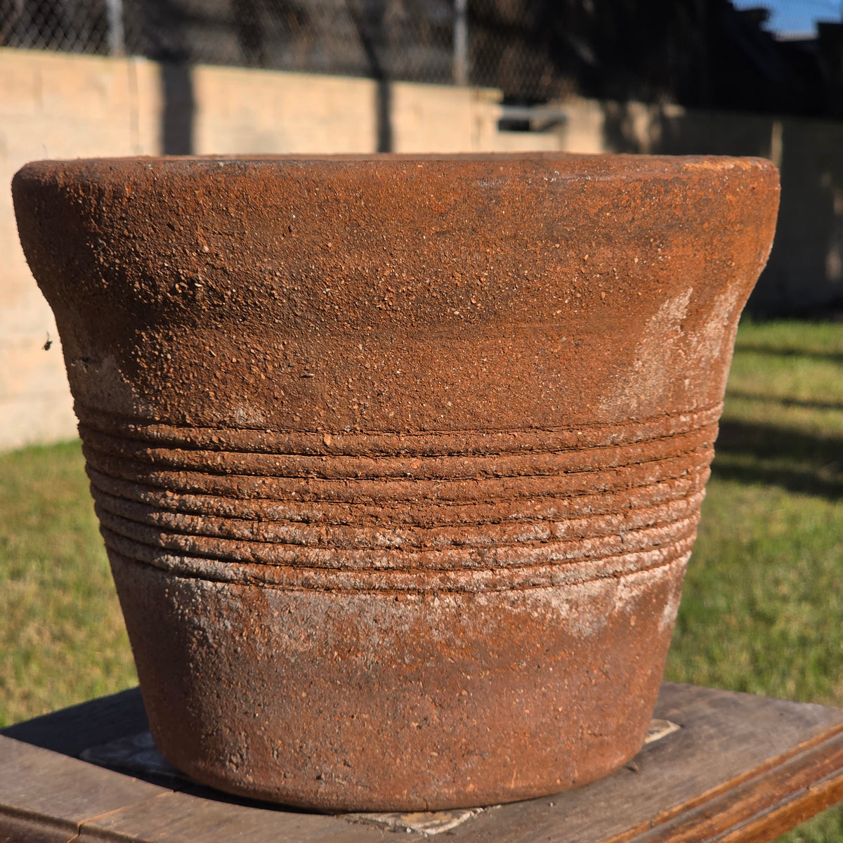 Vintage Italian Style Terracotta Ribbed Planter 10" Clay Garden Flower Pot 10lb
