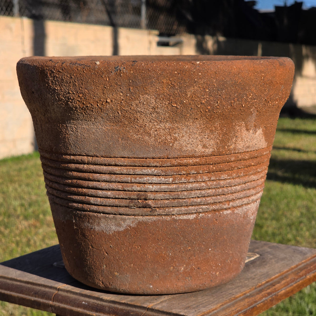 Vintage Italian Style Terracotta Ribbed Planter 10" Clay Garden Flower Pot 10lb