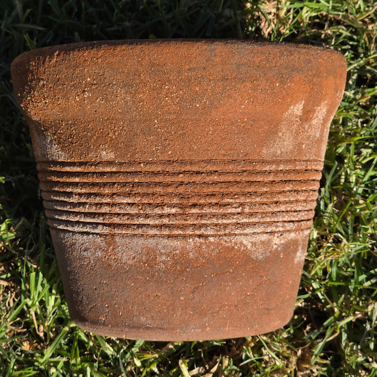 Vintage Italian Style Terracotta Ribbed Planter 10" Clay Garden Flower Pot 10lb