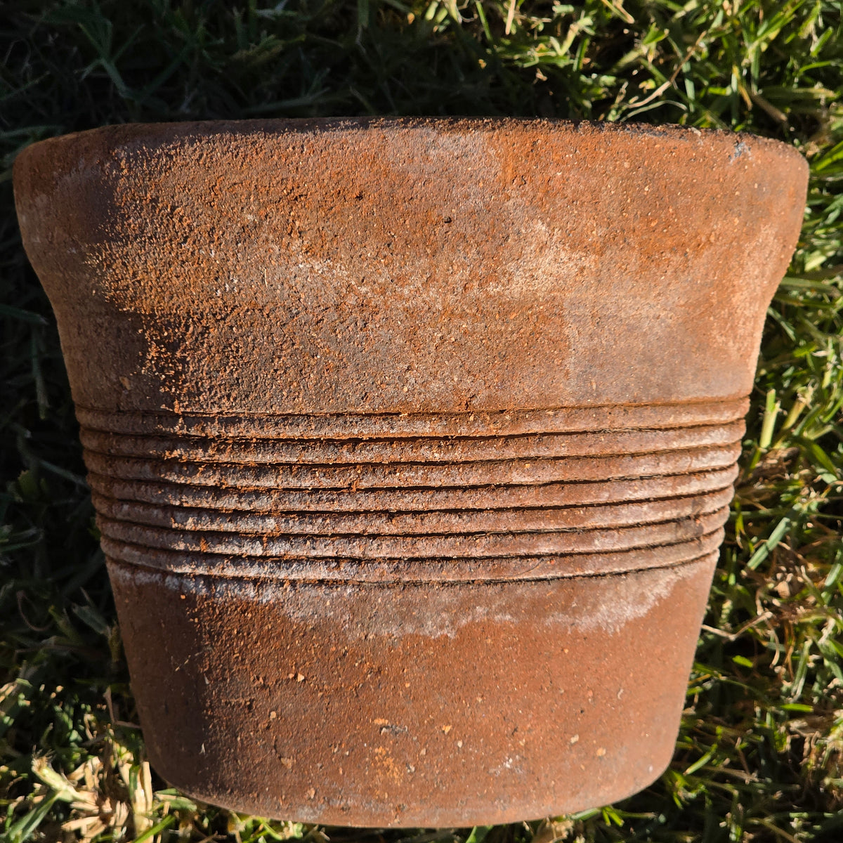 Vintage Italian Style Terracotta Ribbed Planter 10" Clay Garden Flower Pot 10lb