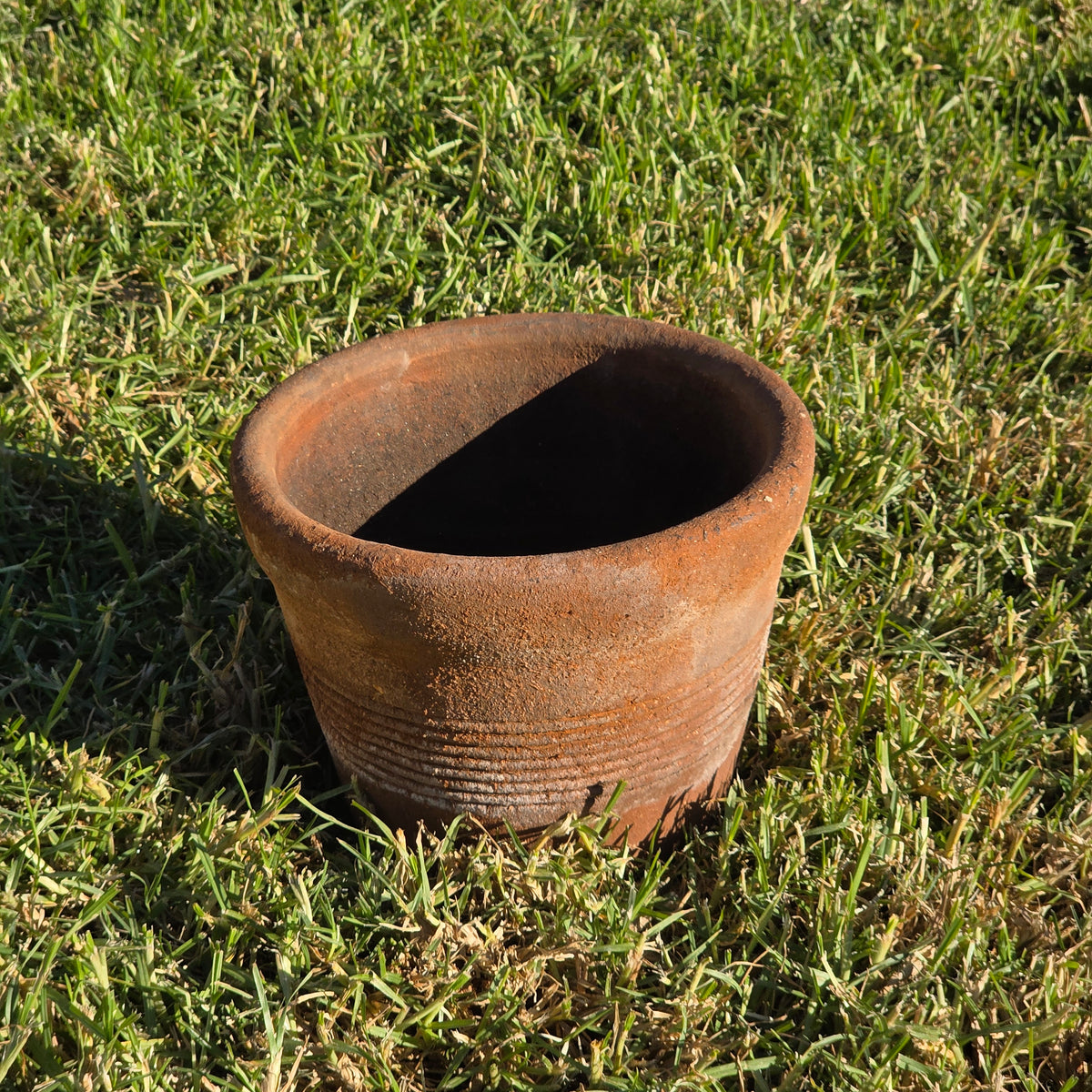 Vintage Italian Style Terracotta Ribbed Planter 10" Clay Garden Flower Pot 10lb
